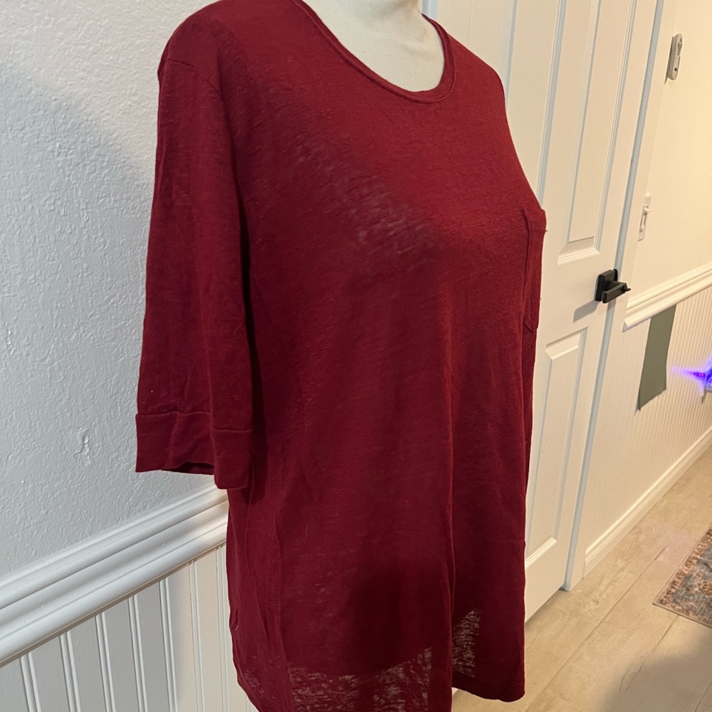 Banana Republic Rich Burgundy Linen Top